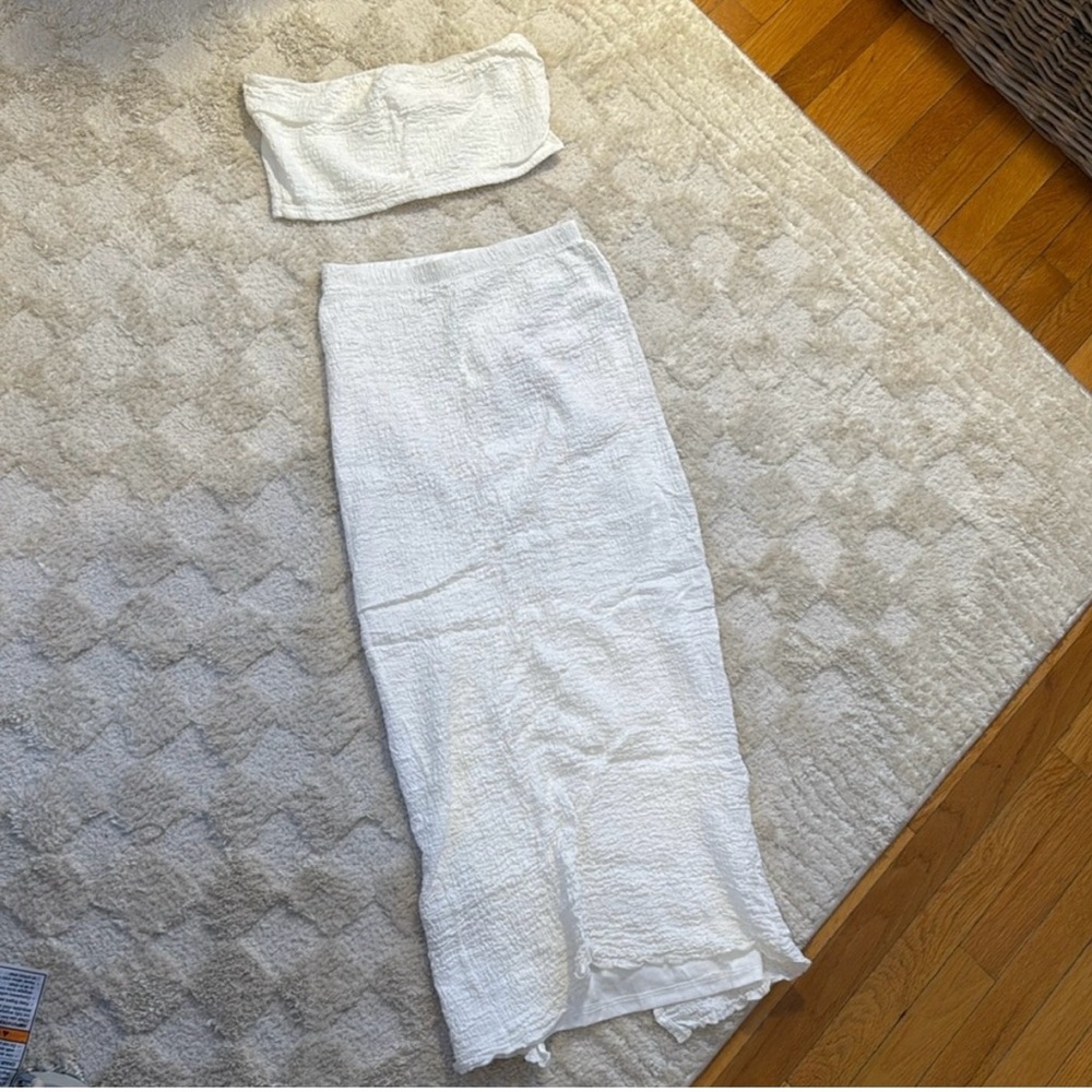 Princess Polly White Tube Top Skirt Sey View 2